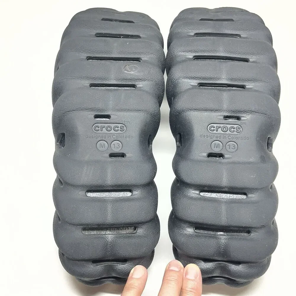 Crocs Echo Slide Sandals Mens Size 13 Black Slip-On Comfort Chunky